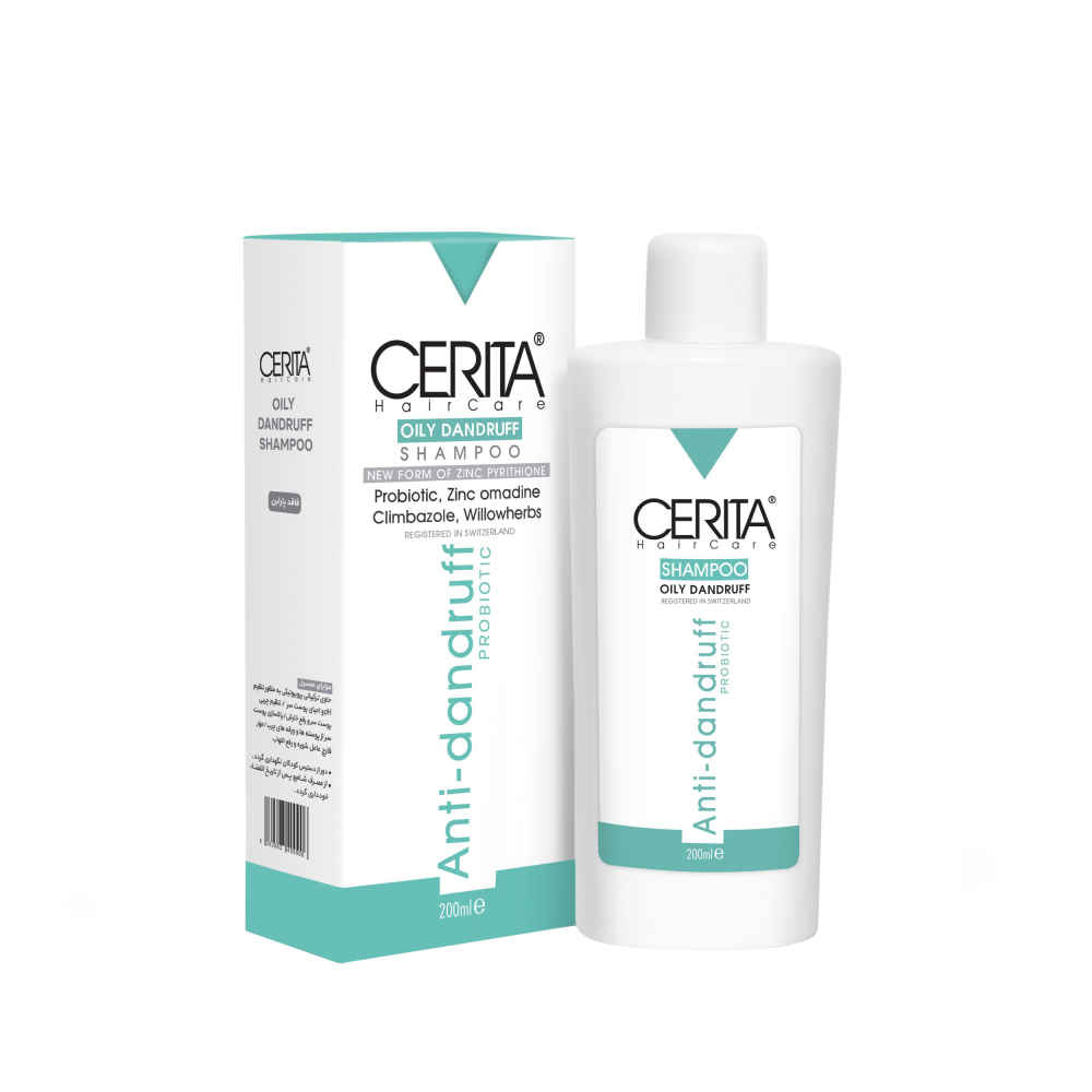 Shampooing antipelliculaire Cerita pour cheveux gras - Contrôle les pellicules, apaise le cuir chevelu (Pack de 2)