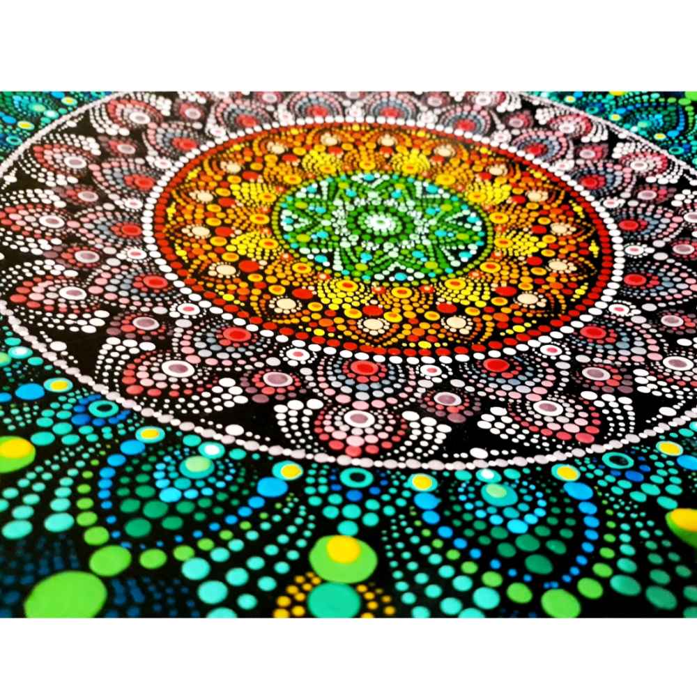 Assiette Décorative en Céramique Peinte à la Main Art Pointillé Baran