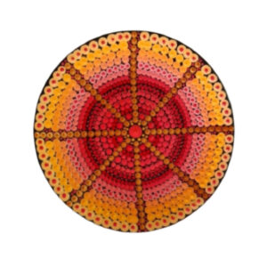 Assiette Décorative en Céramique Peinte à la Main Art Pointillé Hasti