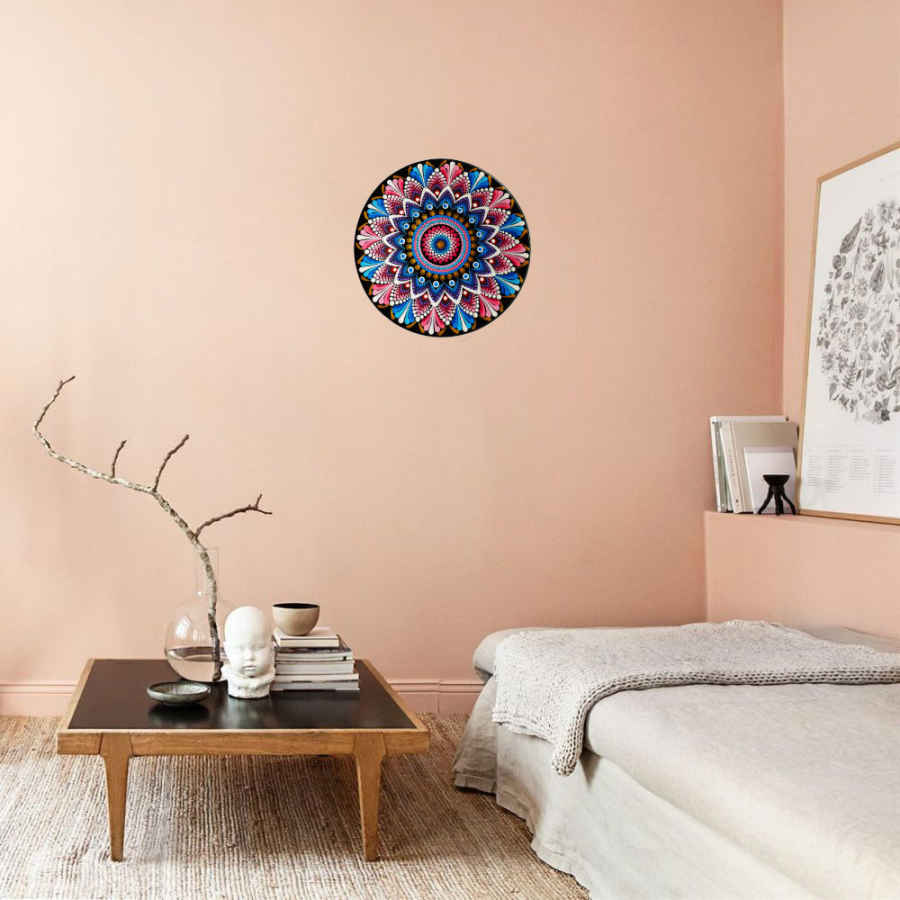 Assiette Décorative en Céramique Peinte à la Main Art Pointillé Cheshm Nazar