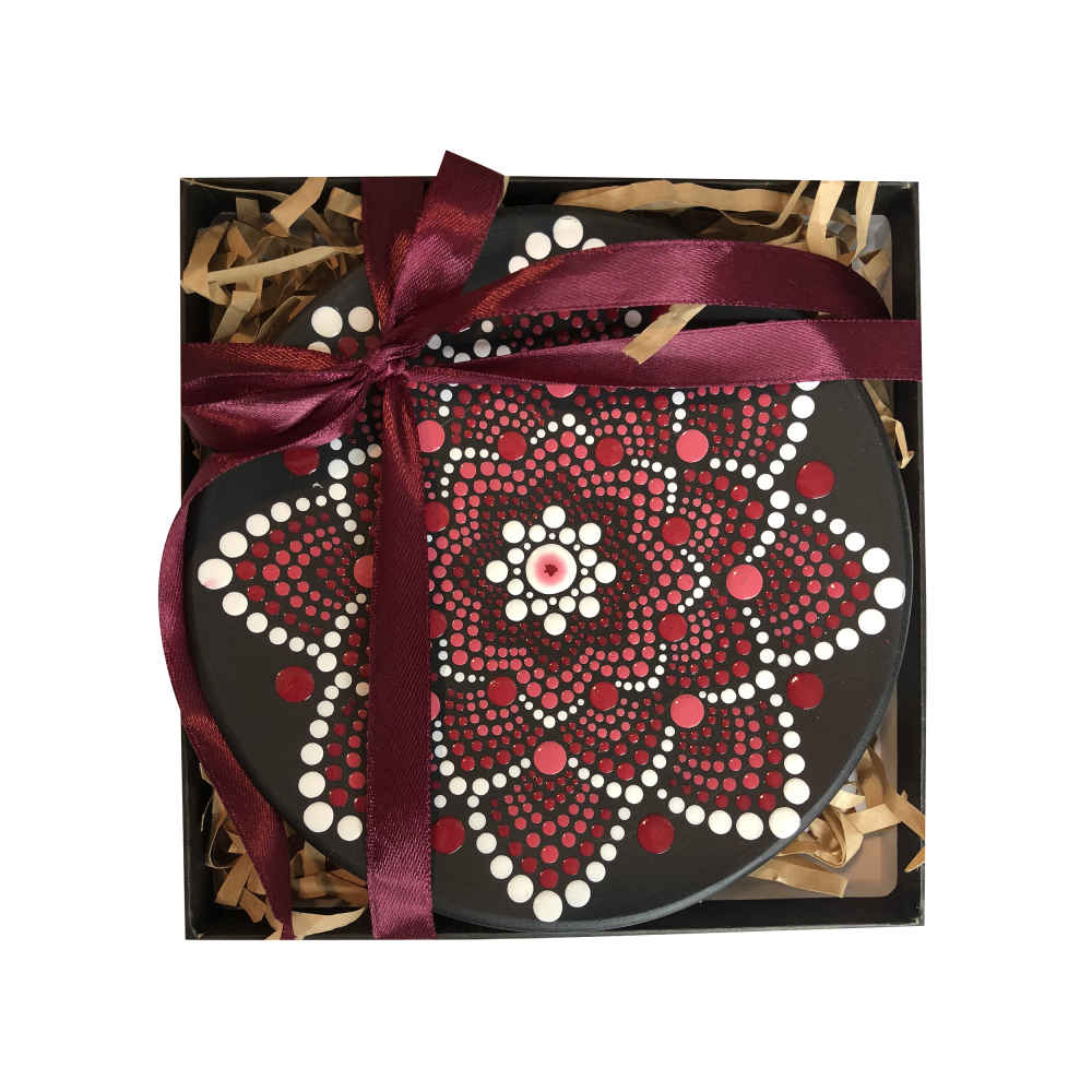 Assiette Décorative en Céramique Peinte à la Main Art Pointillé Sorkh