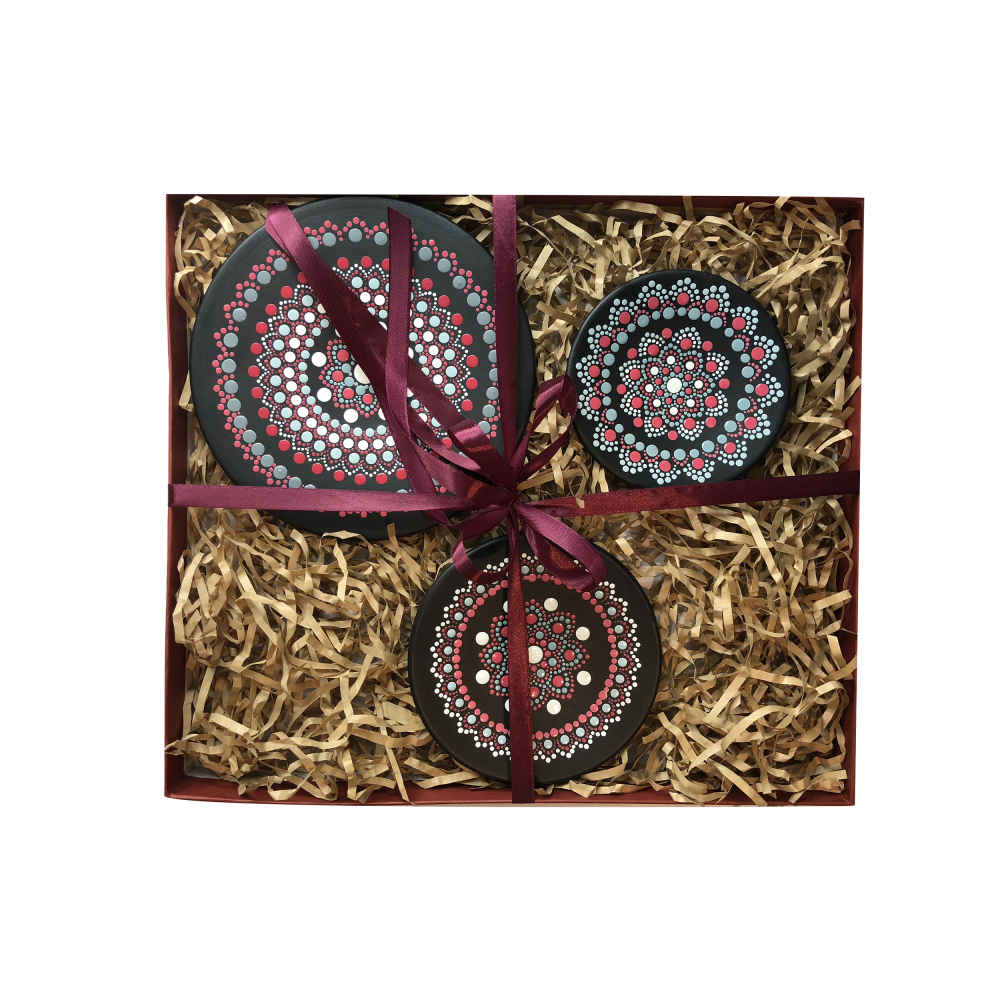 Assiette Décorative en Céramique Peinte à la Main Art Pointillé Maryam