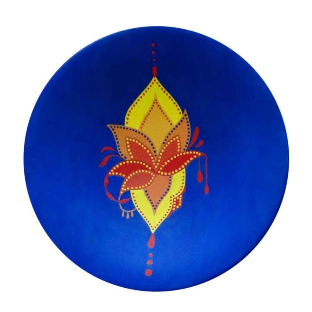 Assiette Décorative en Céramique Peinte à la Main Art Pointillé Zina
