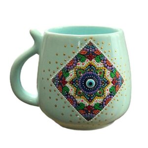 Tasse en céramique artisanale – Motif Dot Art, modèle Panah