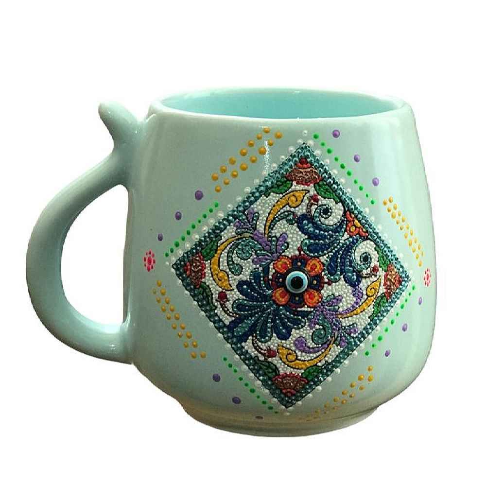 Tasse en céramique artisanale - Motif Dot Art, modèle Romina