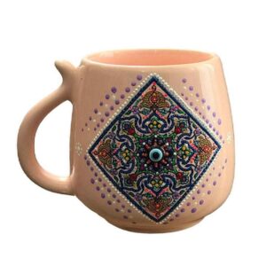 Tasse en céramique artisanale – Motif Dot Art, modèle Taha