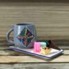 Tasse en céramique artisanale - Motif Dot Art, modèle Tiara