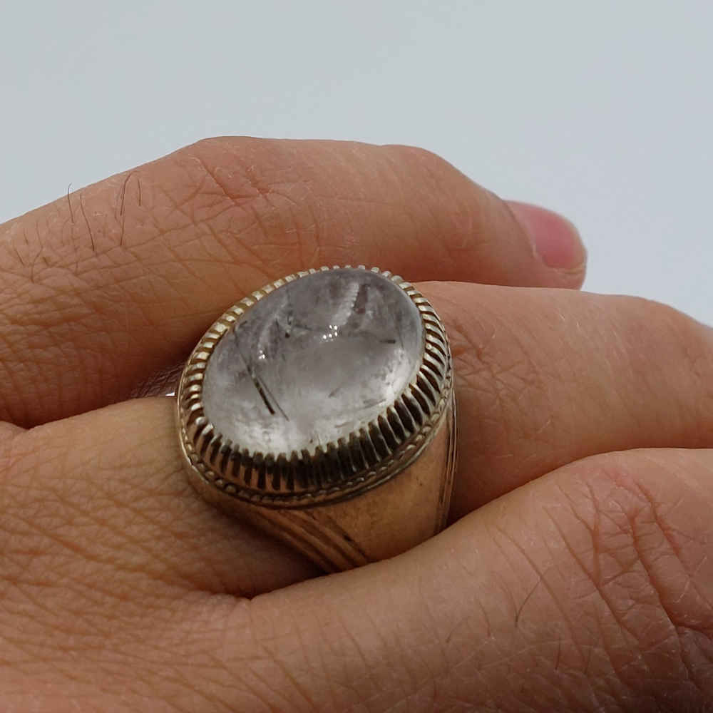 Bague en argent Dur-e Najaf persane pour hommes Élégance Ahad