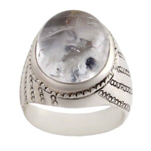 Bague en argent Dur-e Najaf persane pour hommes Élégance Ahmad