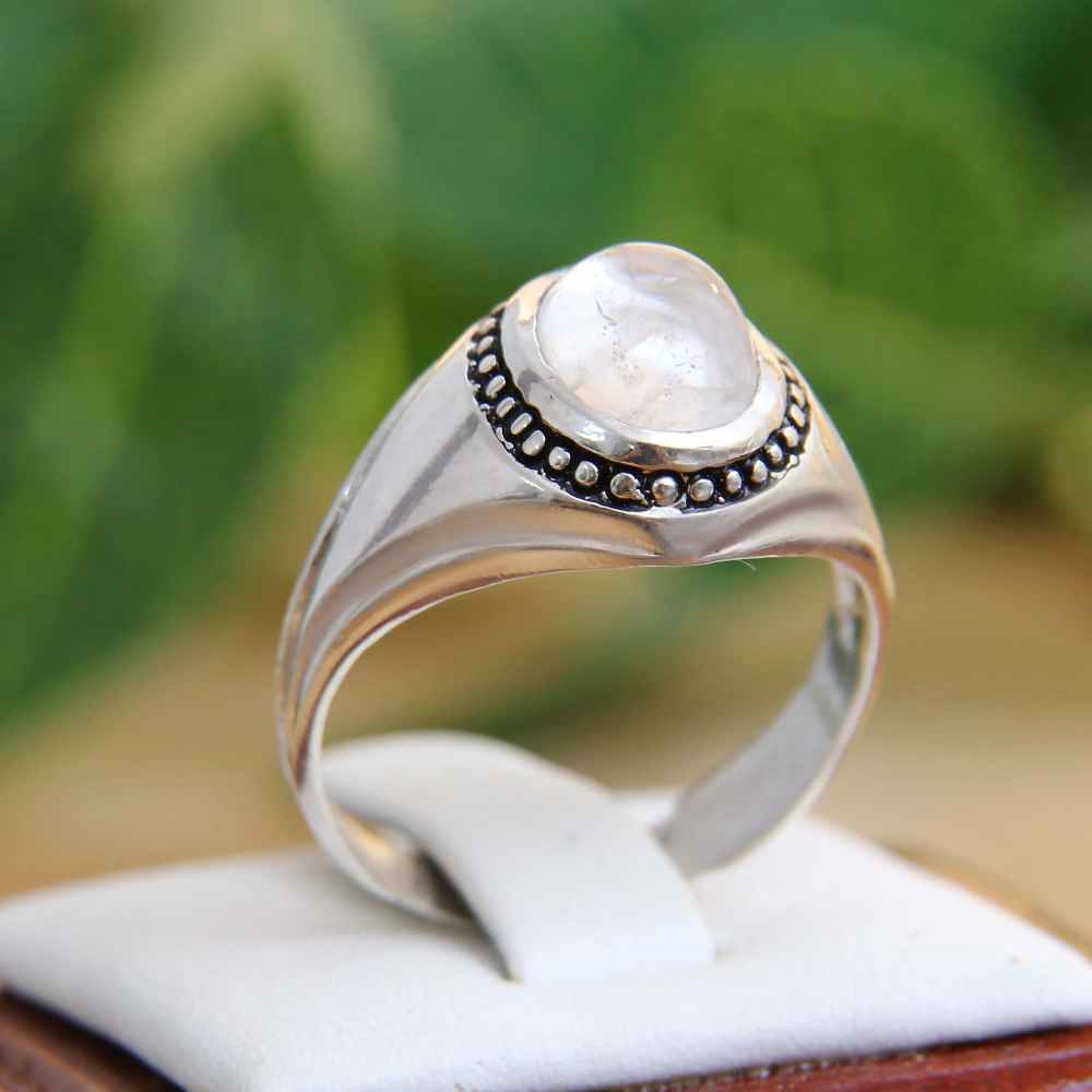 Bague en argent Dur-e Najaf persane pour hommes Élégance Basir