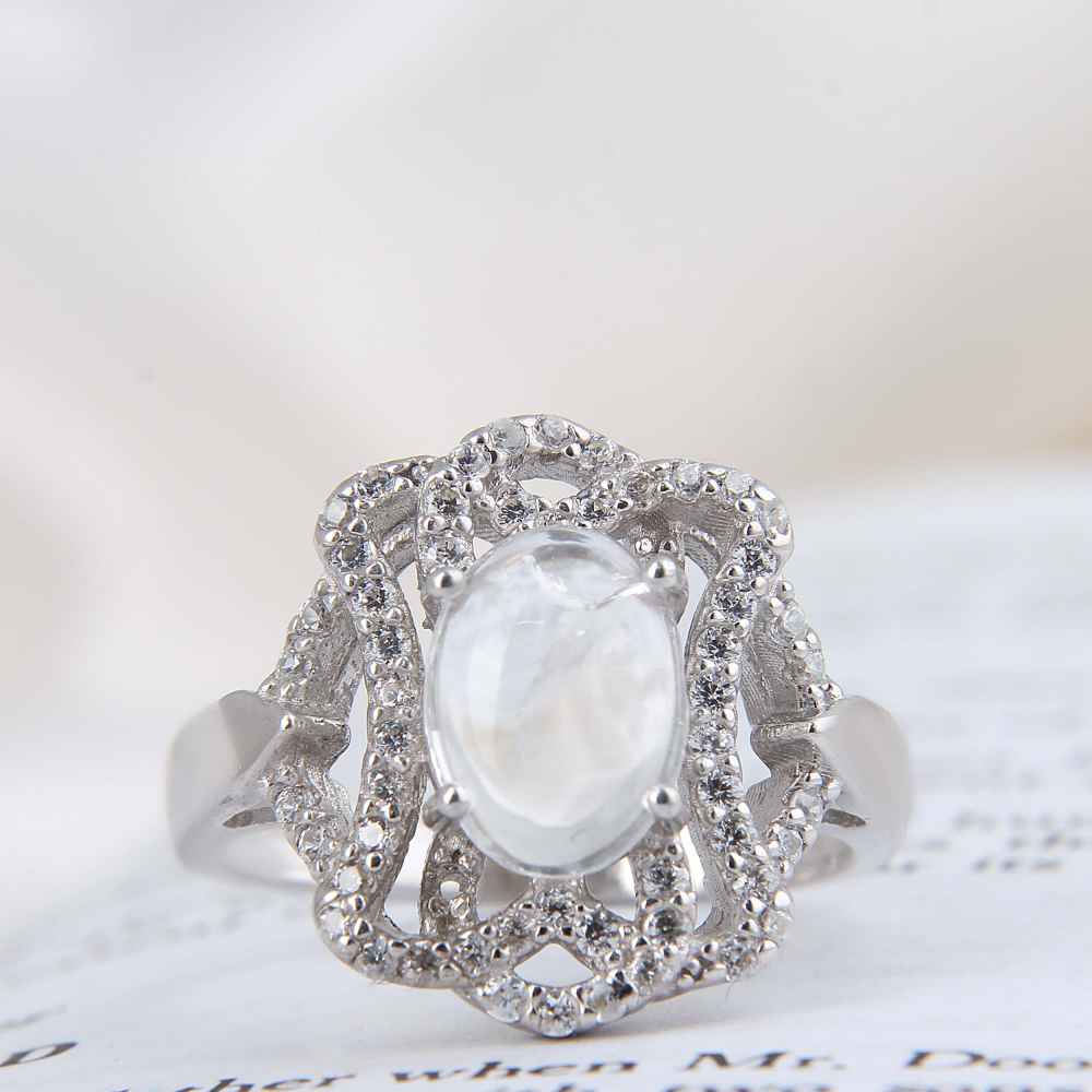 Bague en argent Dur-e Najaf pour femmes Engagement Bliss Mona