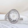 Bague en argent Dur-e Najaf pour femmes Engagement Bliss Raha