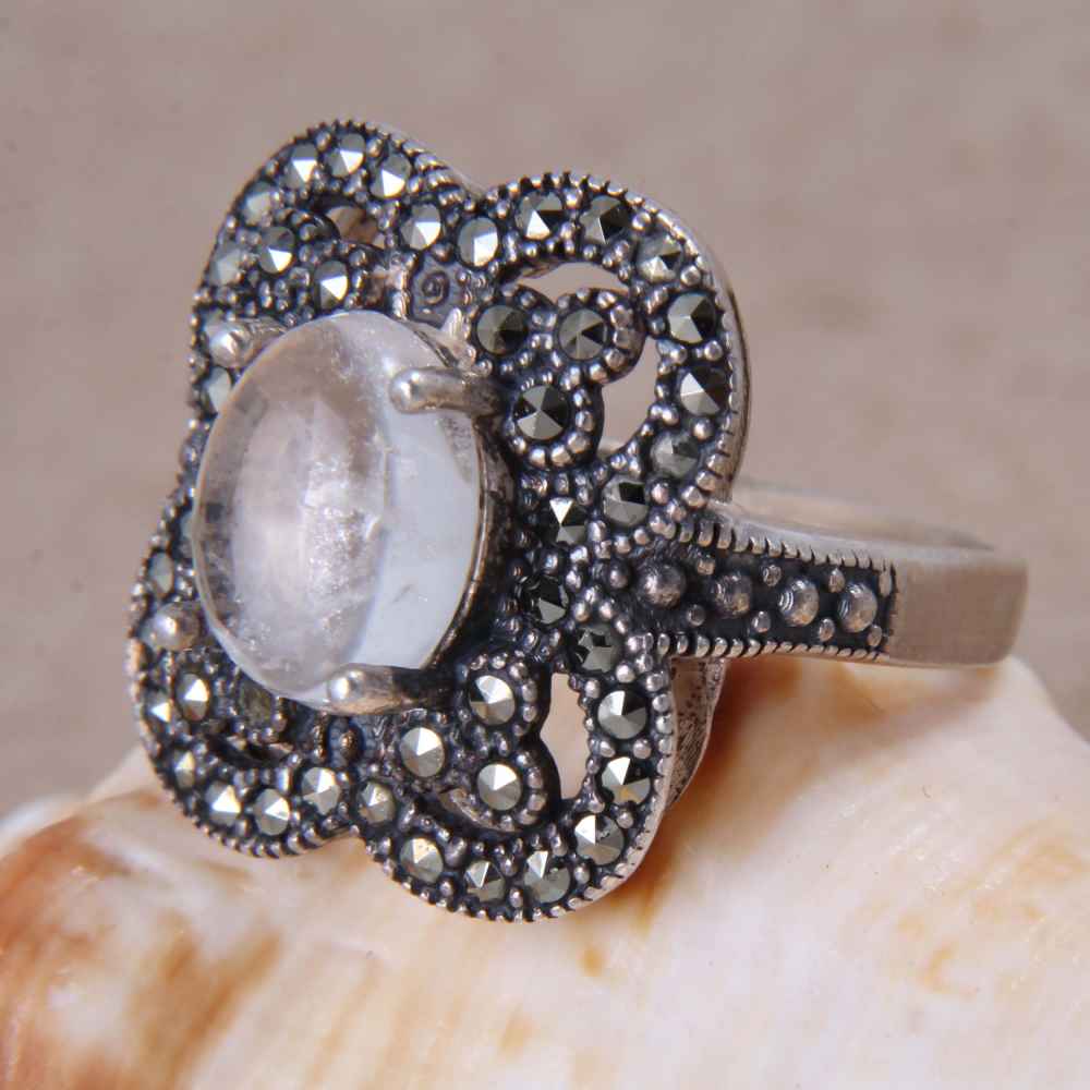 Bague en argent Dur-e Najaf pour femmes – Modèle fait main Yeganeh