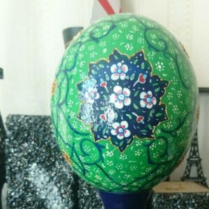 Œuf d’autruche décoratif persan peint à la main – Tazhib