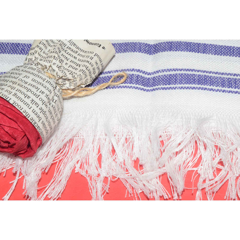 Serviette à main en coton persan – Tissée à la main Toebafi, modèle rayé (lot de 2)