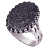Bague en Argent Hématite Islamique Pierre Précieuse Hadid pour Hommes Abass