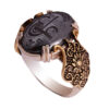 Bague en Argent Hématite Islamique Pierre Précieuse Hadid pour Hommes Ali