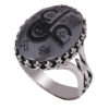 Bague en Argent Hématite Islamique Pierre Précieuse Hadid pour Hommes Eyn Ali