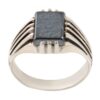 Bague en Argent Hématite Islamique Pierre Précieuse Hadid pour Hommes Milad