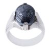 Bague en Argent Hématite Islamique Pierre Précieuse Hadid pour Hommes Allah