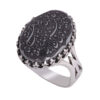 Bague en Argent Hématite Islamique Pierre Précieuse Hadid pour Hommes Wan Yakad