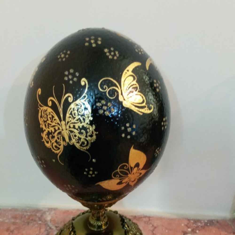 Œuf d’autruche décoratif islamique peint à la main – Char Qul