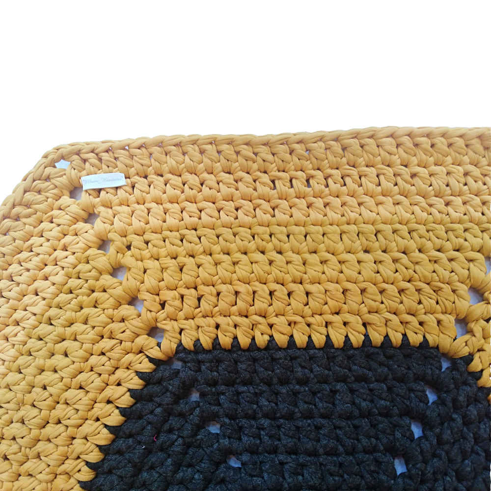 Tapis de sol macramé bohème tissé à la main – Design Hexagonal