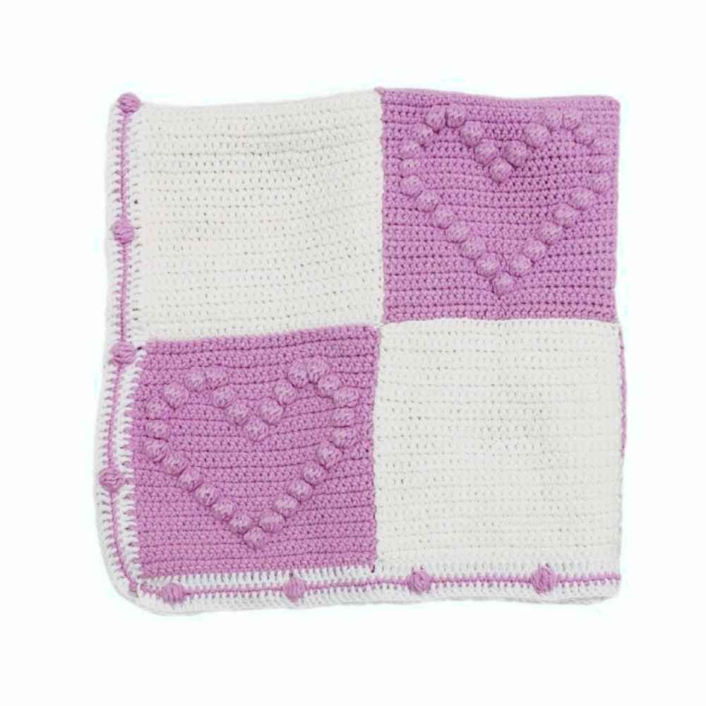 Tapis de sol macramé bohème tissé à la main – Motif Cœur