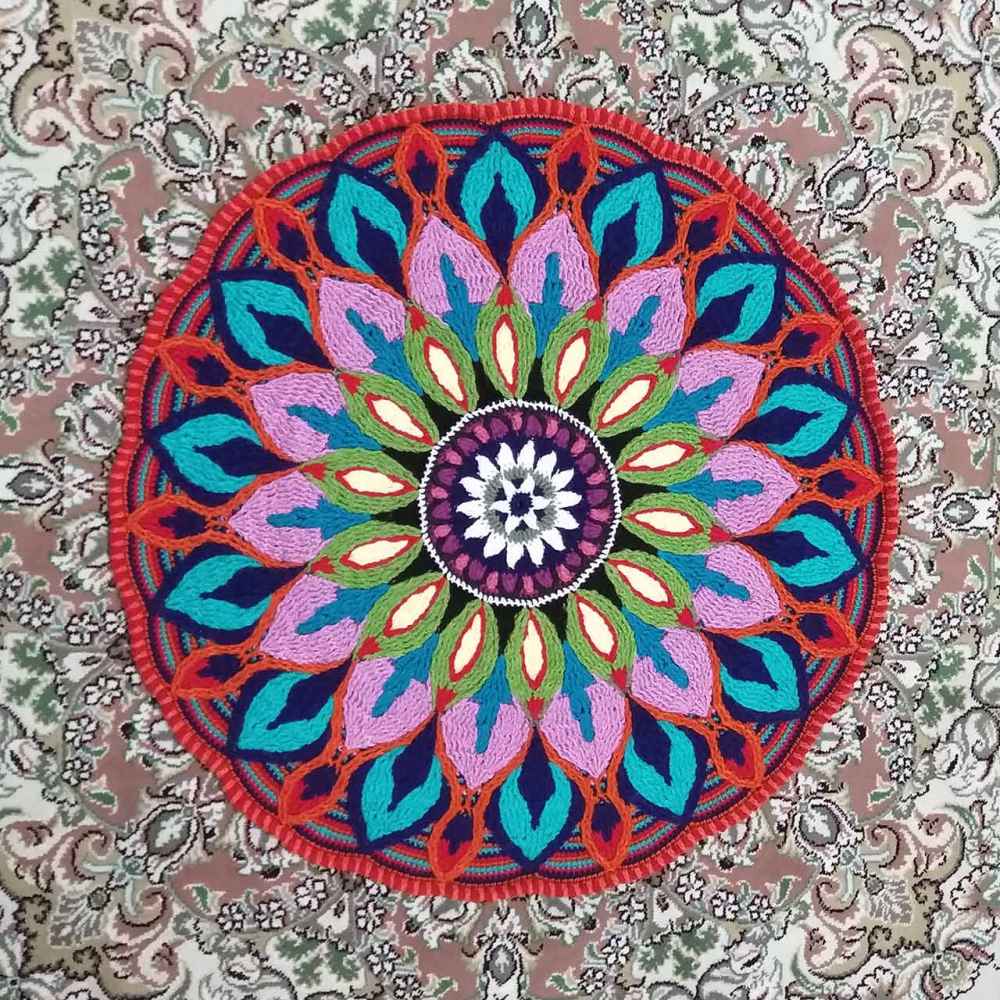 Tapis de sol macramé bohème tissé à la main – Motif Karim