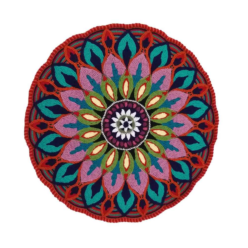 Tapis de sol macramé bohème tissé à la main – Motif Karim