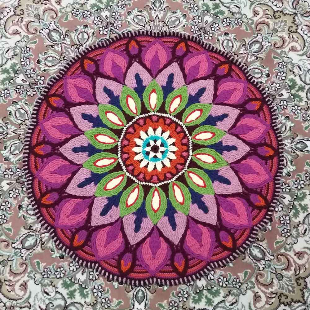 Tapis de sol macramé bohème tissé à la main – Design Kian