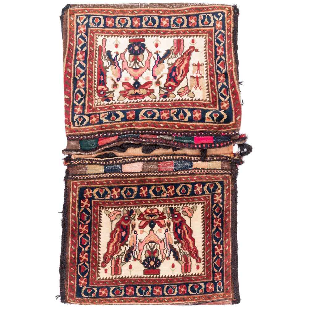 Sac de selle persan ancien – Tōbrag tissé à la main et de seconde main – Jalal