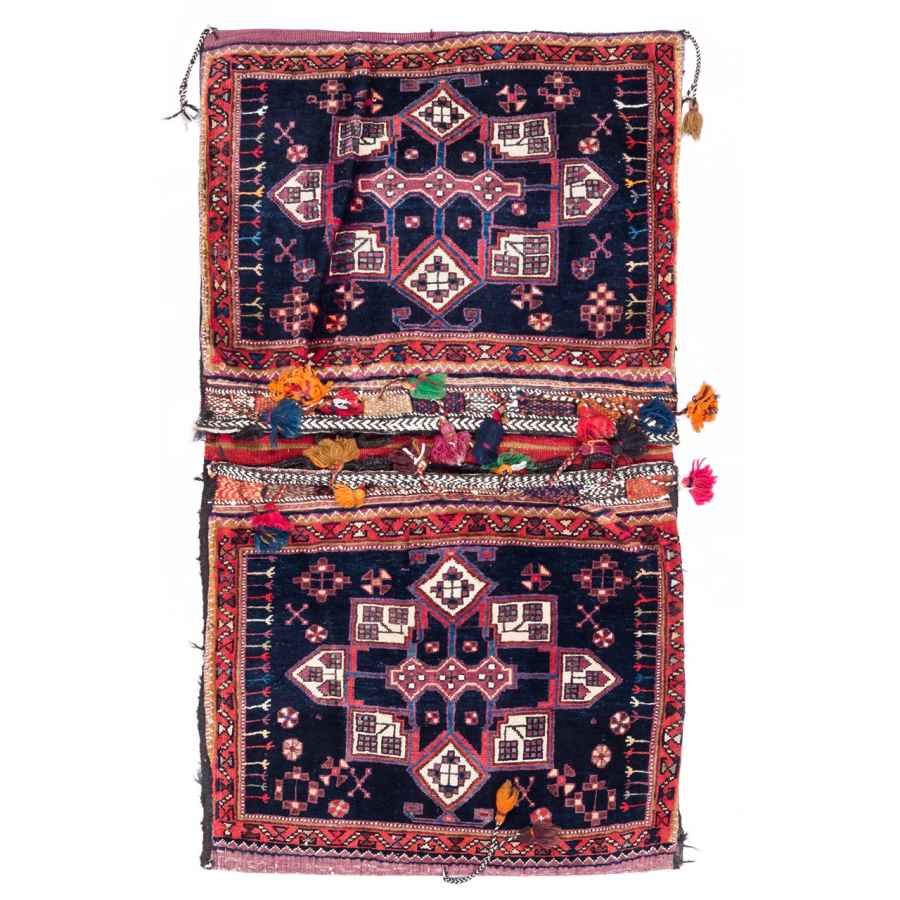 Sac de selle persan ancien – Tōbrag tissé à la main et de seconde main – Soha