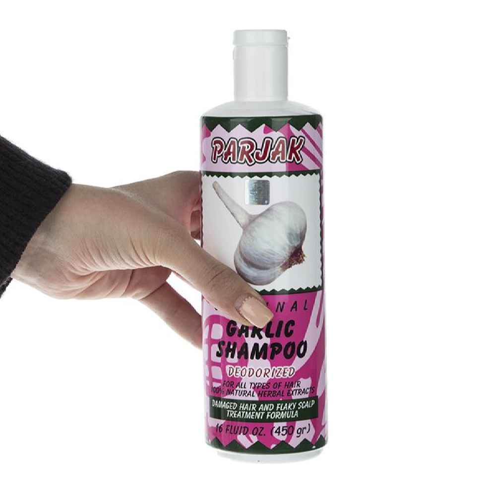 Parjak Shampooing à l’Ail pour Tous Types de Cheveux – Renforce & Favorise la Pousse (Pack de 4)