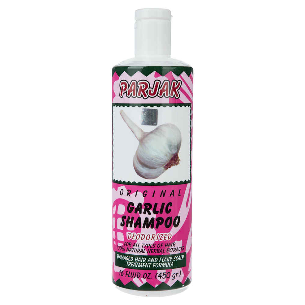 Parjak Shampooing à l'Ail pour Tous Types de Cheveux - Renforce & Favorise la Pousse (Pack de 4)