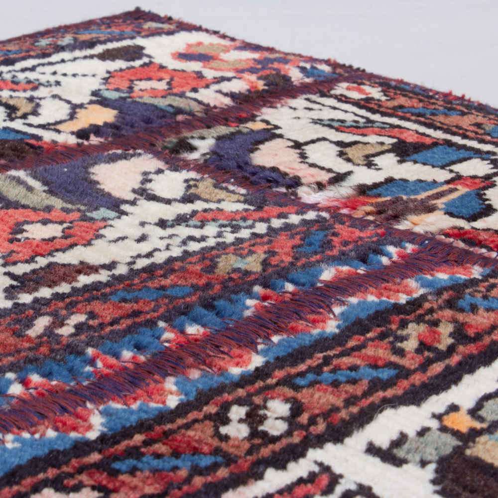 Tapis patchwork noué à la main persan vintage Bakhtiar