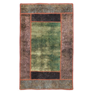 Tapis patchwork noué à la main persan vintage Baran
