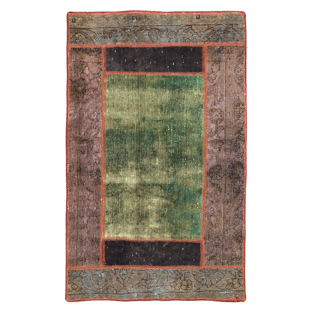 Tapis patchwork noué à la main persan vintage Baran