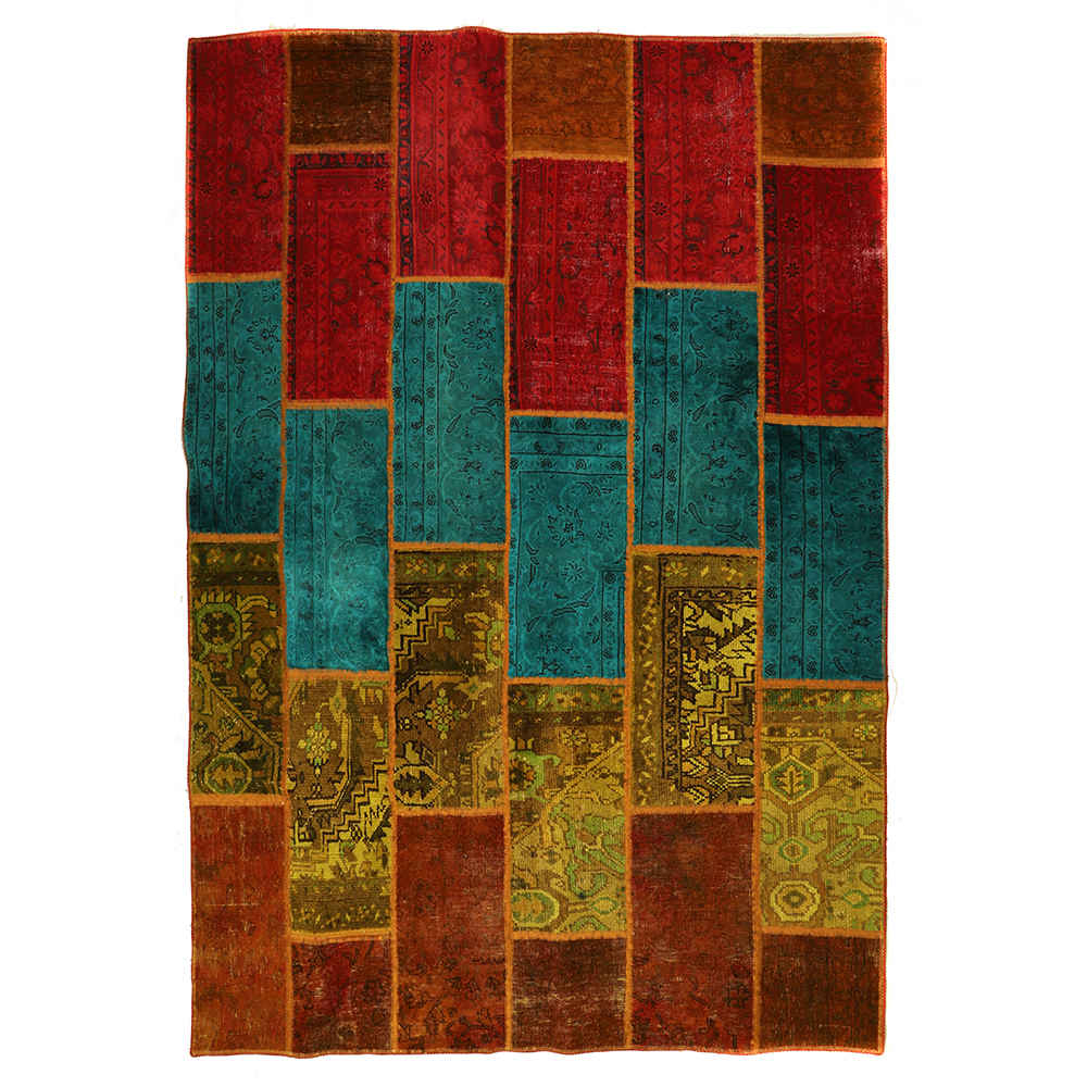 Tapis patchwork noué à la main persan vintage Bardia