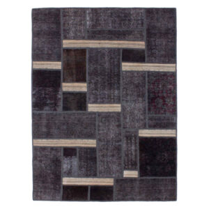Tapis patchwork noué à la main persan vintage Profond