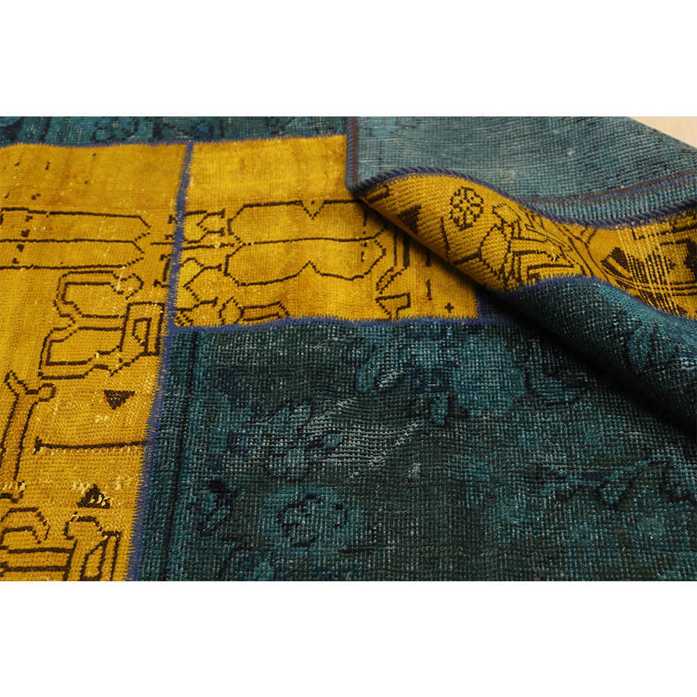 Tapis patchwork noué à la main persan vintage Dorsa