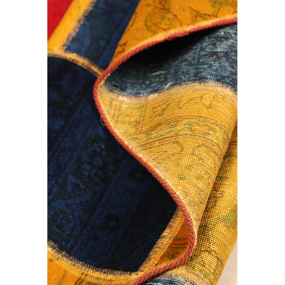 Tapis patchwork noué à la main persan vintage Elham