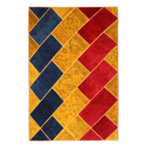 Tapis patchwork noué à la main persan vintage Elham