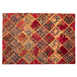 Tapis patchwork noué à la main persan vintage Katayoun