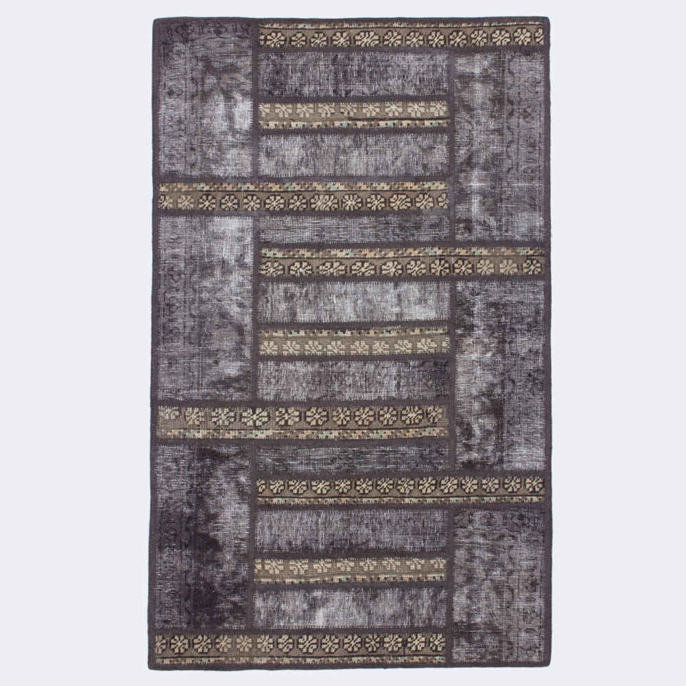 Tapis patchwork noué à la main persan vintage Maedeh