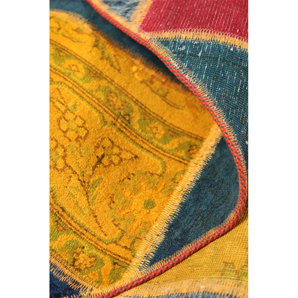 Tapis patchwork noué à la main persan vintage Narges