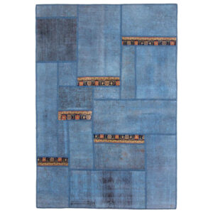 Tapis patchwork noué à la main persan Océan