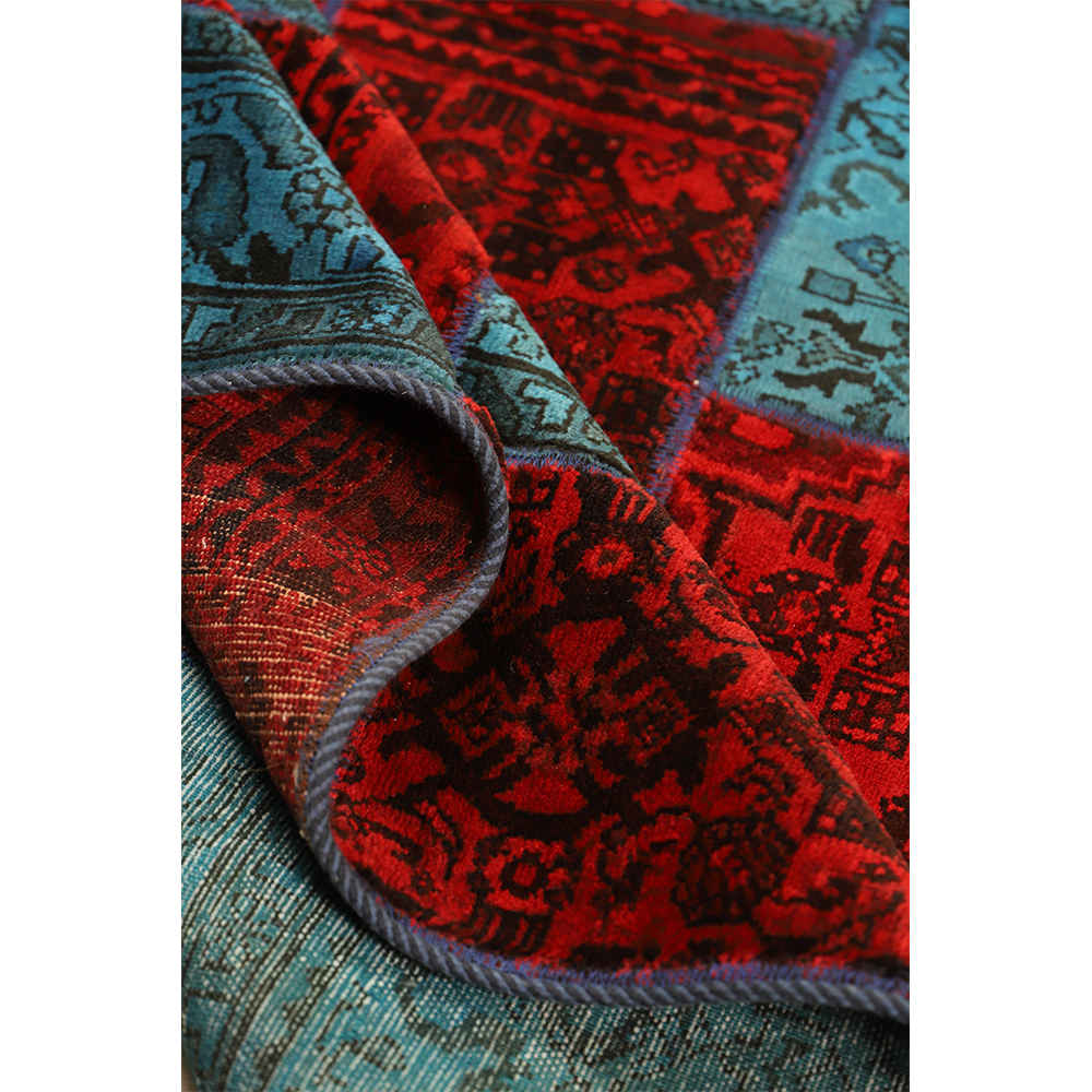 Tapis patchwork noué à la main persan vintage Royal