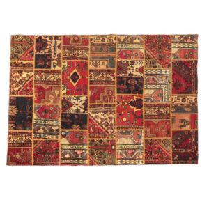 Tapis patchwork noué à la main persan vintage Vala