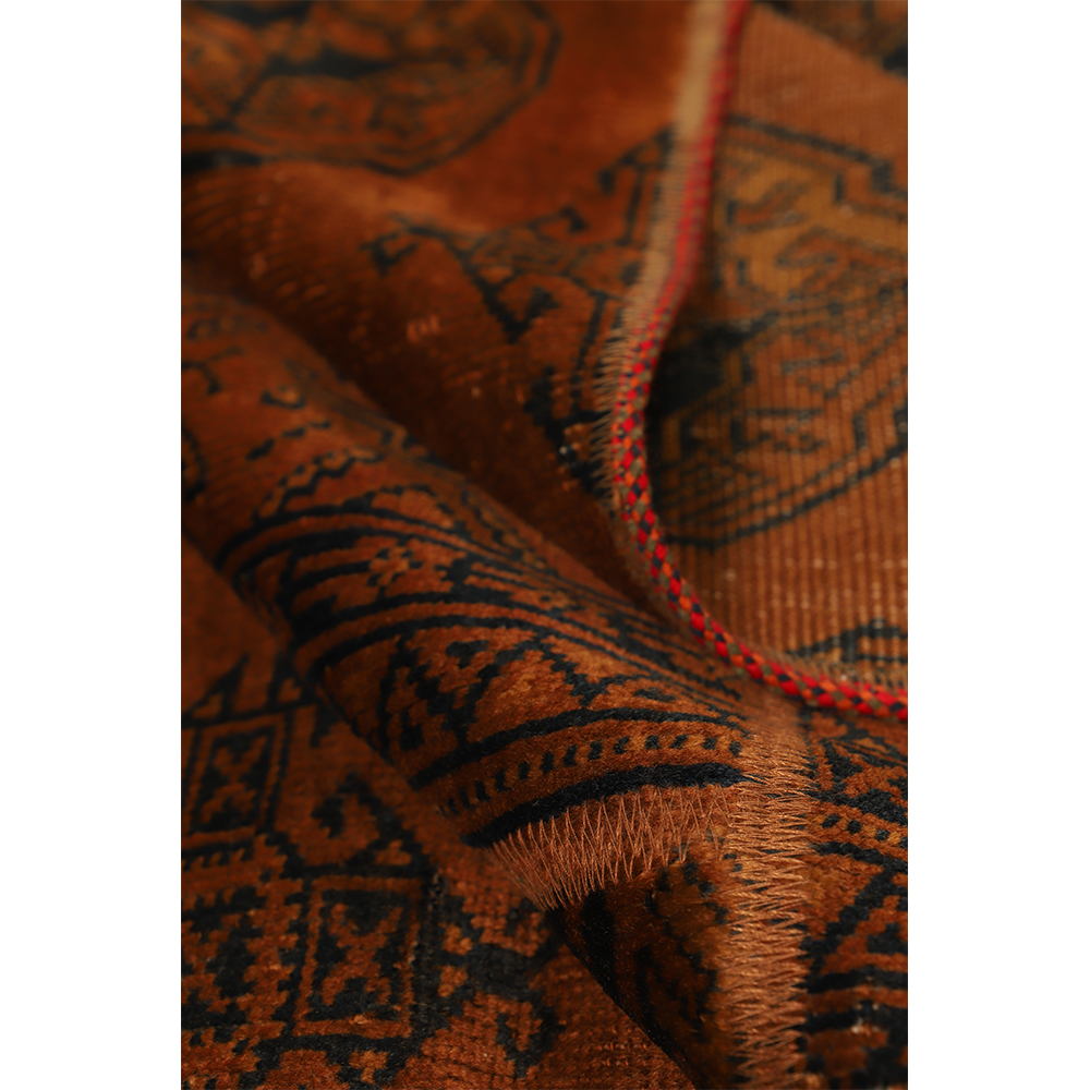 Tapis patchwork noué à la main persan vintage Rouge Sombre